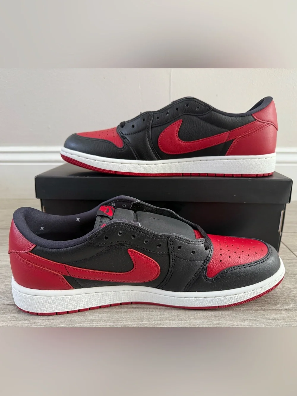2026 Air Jordan 1 Retro Low OG Banned IW6276-001 Black Varsity Red White Sz 12